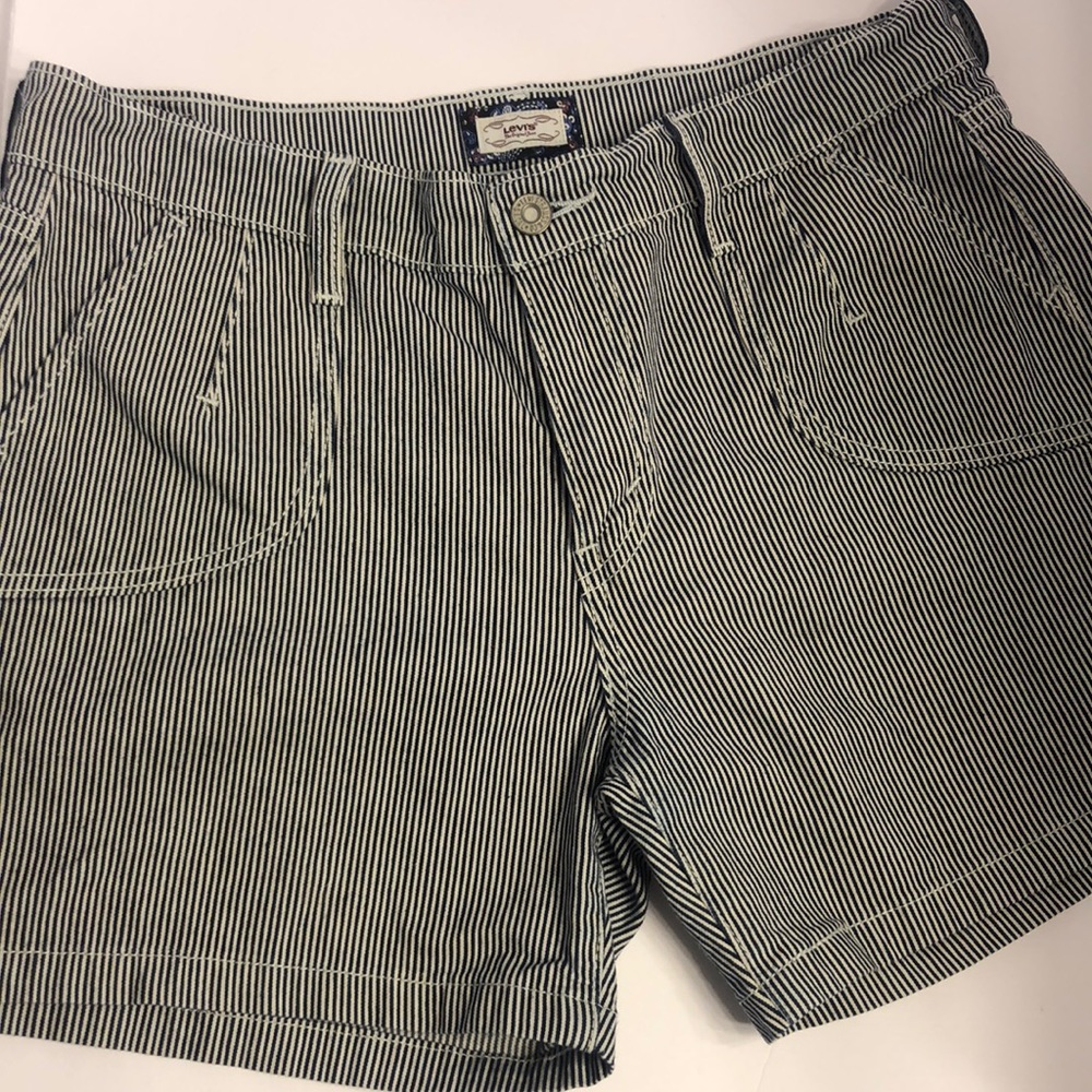 Levi's Black and White Striped Women's Shorts